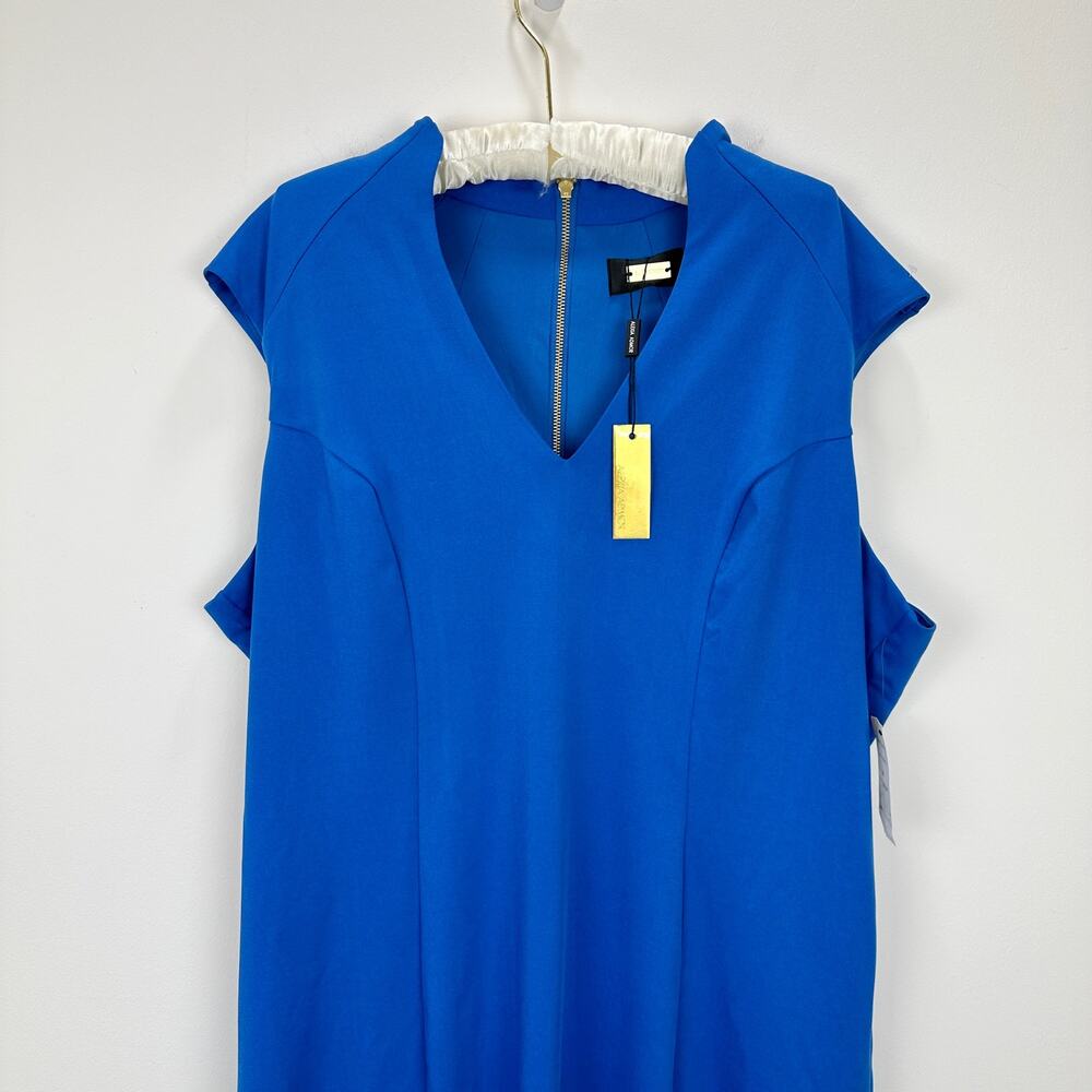 Alexia Admor Sheath Dress Cobalt Blue Cocktail Office Knee Length Classic 3X NWT - Picture 7 of 9